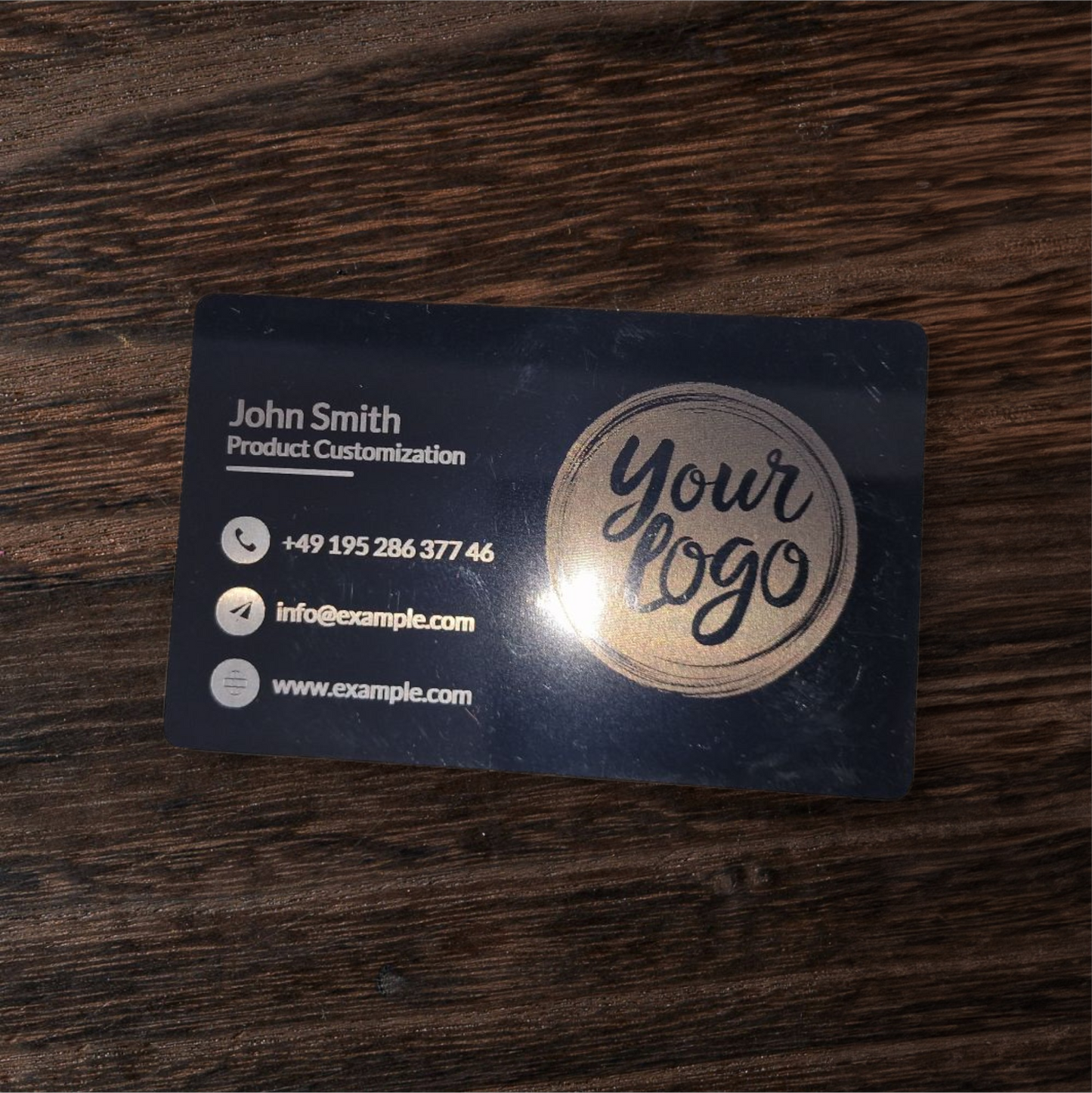 10 x Black or Gold small run metal business cards